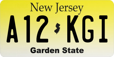 NJ license plate A12KGI