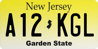 NJ license plate A12KGL