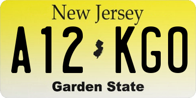 NJ license plate A12KGO
