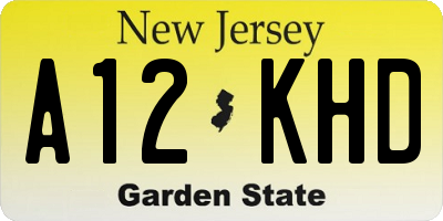 NJ license plate A12KHD