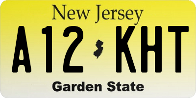 NJ license plate A12KHT
