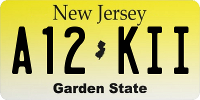 NJ license plate A12KII