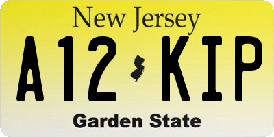 NJ license plate A12KIP