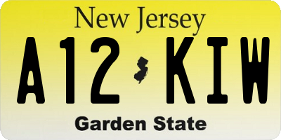 NJ license plate A12KIW
