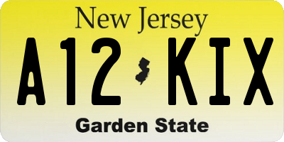 NJ license plate A12KIX
