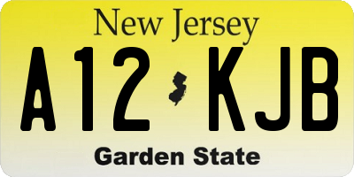 NJ license plate A12KJB