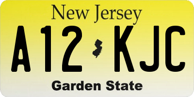 NJ license plate A12KJC