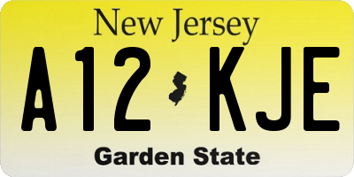 NJ license plate A12KJE