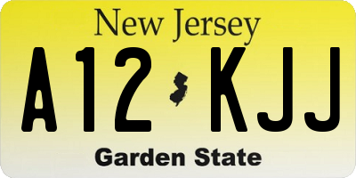 NJ license plate A12KJJ
