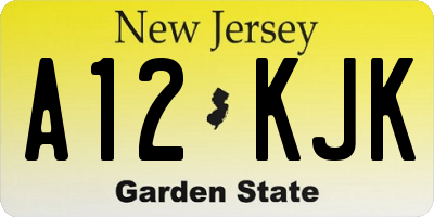 NJ license plate A12KJK
