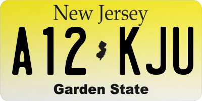 NJ license plate A12KJU