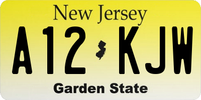 NJ license plate A12KJW