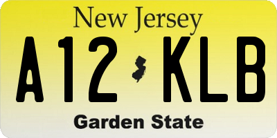 NJ license plate A12KLB