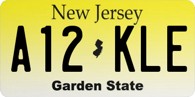 NJ license plate A12KLE