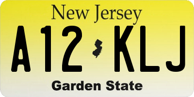 NJ license plate A12KLJ