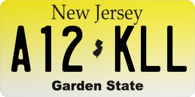 NJ license plate A12KLL
