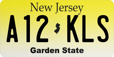 NJ license plate A12KLS