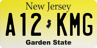 NJ license plate A12KMG