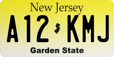 NJ license plate A12KMJ