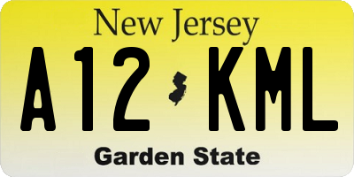 NJ license plate A12KML