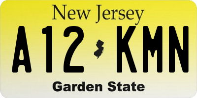 NJ license plate A12KMN