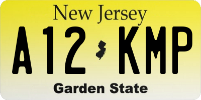 NJ license plate A12KMP