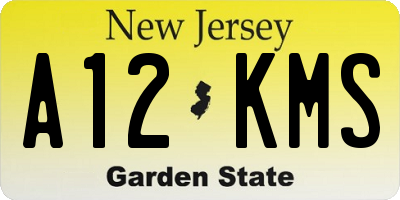 NJ license plate A12KMS