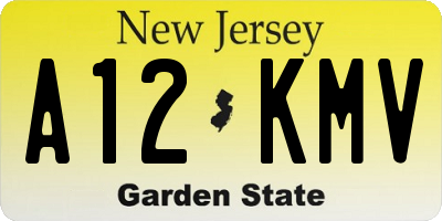 NJ license plate A12KMV