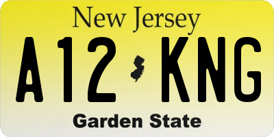 NJ license plate A12KNG