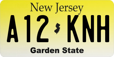 NJ license plate A12KNH
