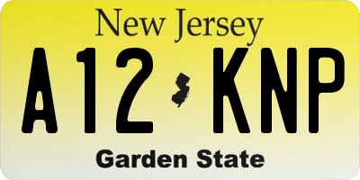 NJ license plate A12KNP