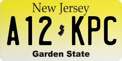 NJ license plate A12KPC