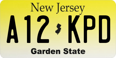 NJ license plate A12KPD
