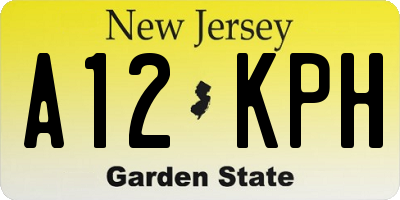 NJ license plate A12KPH