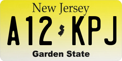 NJ license plate A12KPJ