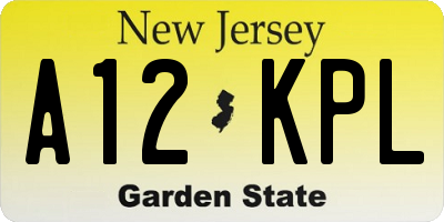 NJ license plate A12KPL
