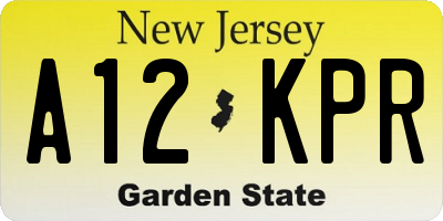 NJ license plate A12KPR