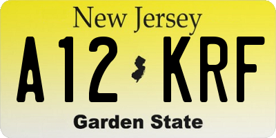 NJ license plate A12KRF