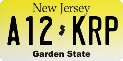 NJ license plate A12KRP