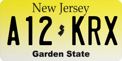 NJ license plate A12KRX