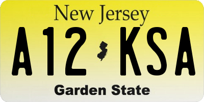NJ license plate A12KSA