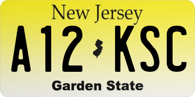 NJ license plate A12KSC