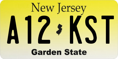 NJ license plate A12KST
