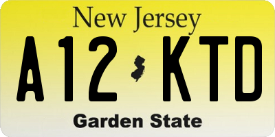 NJ license plate A12KTD
