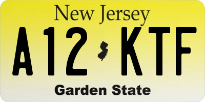 NJ license plate A12KTF
