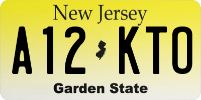 NJ license plate A12KTO