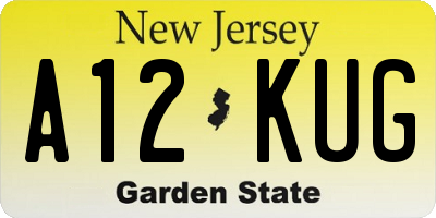 NJ license plate A12KUG