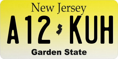 NJ license plate A12KUH
