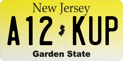 NJ license plate A12KUP
