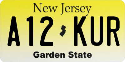 NJ license plate A12KUR
